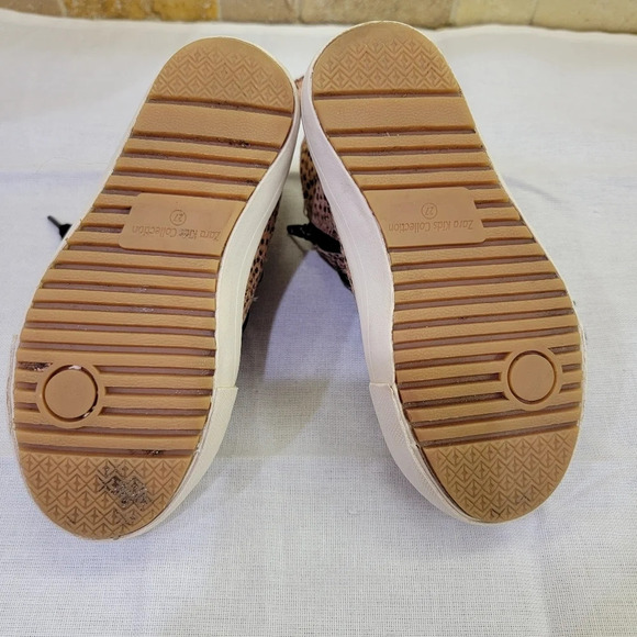 Zara girls calf hair high top pink spotted sneakers. - Picture 9 of 11